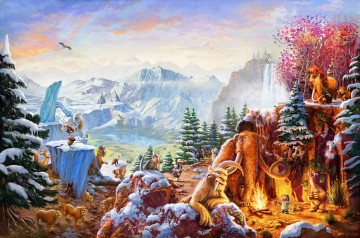 Artworks by 350 Famous Artists Painting - Ice Age Thomas Kinkade